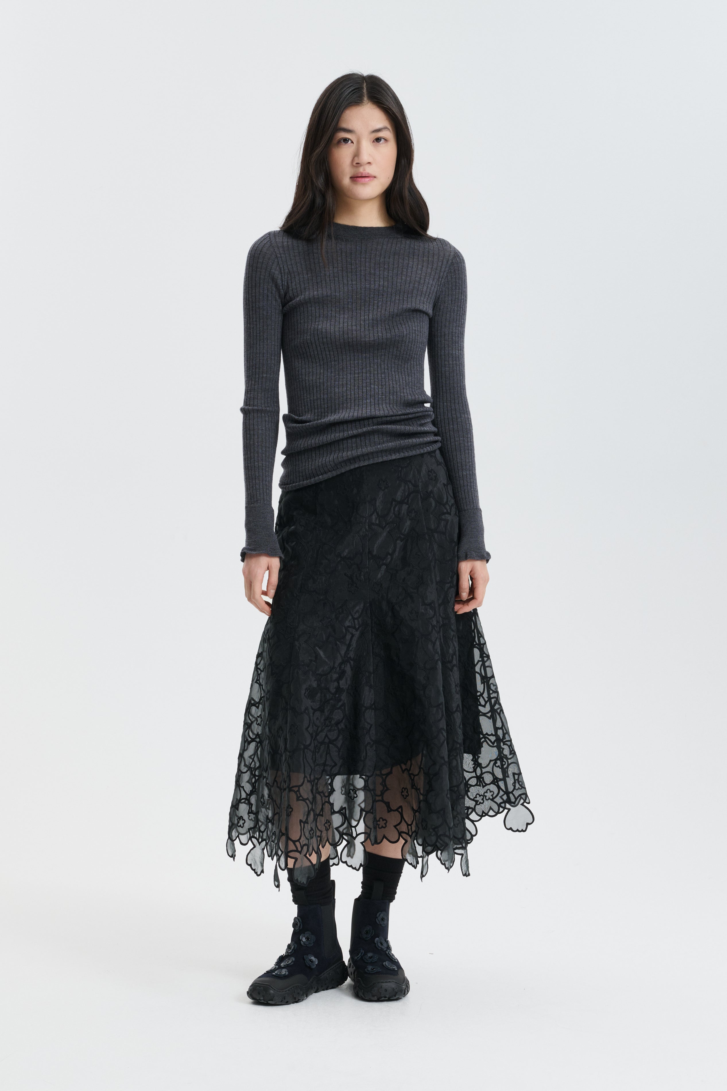 CBFLAVIE | SKIRT CORANITA EMBROIDERY BLACK