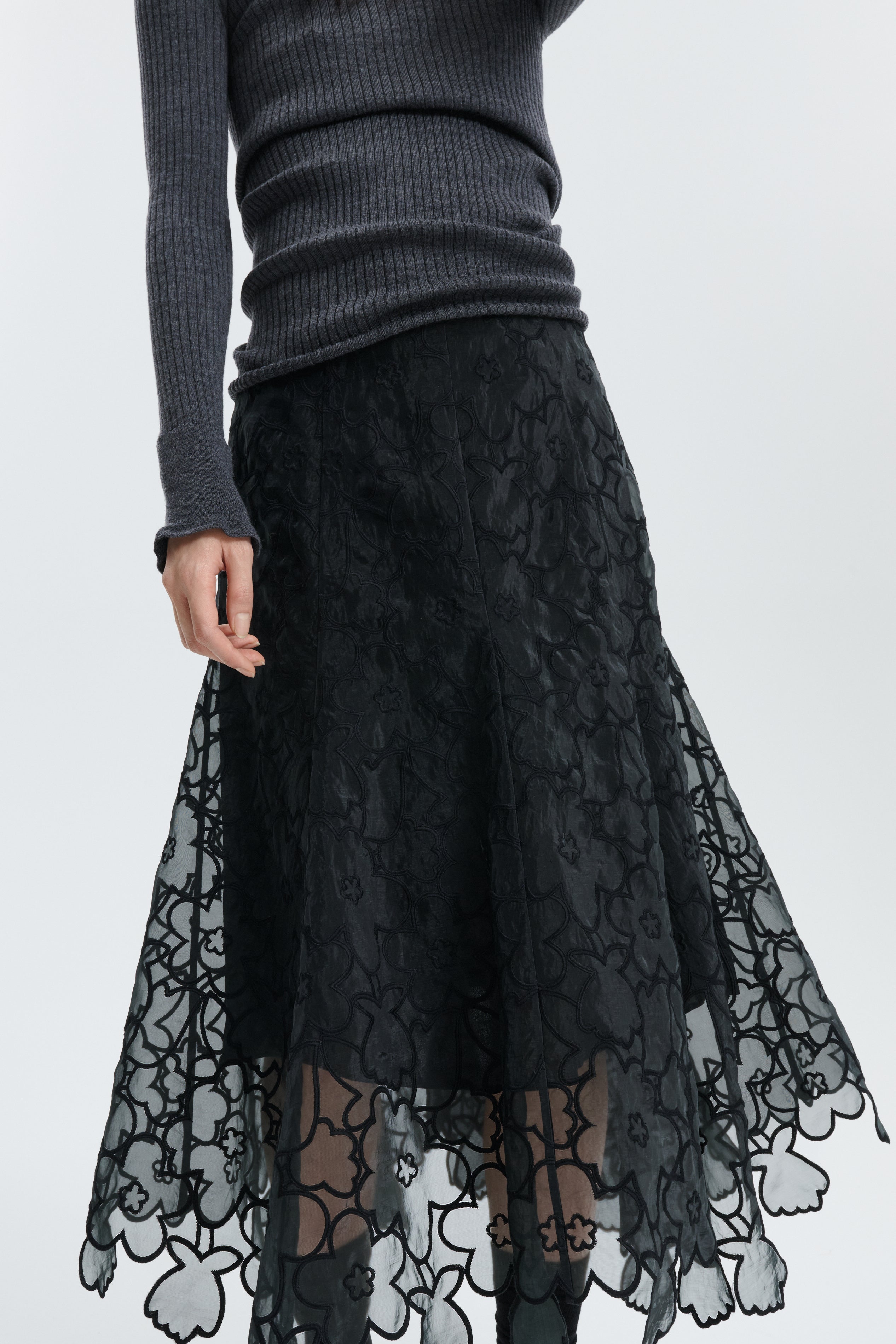 CBFLAVIE | SKIRT CORANITA EMBROIDERY BLACK