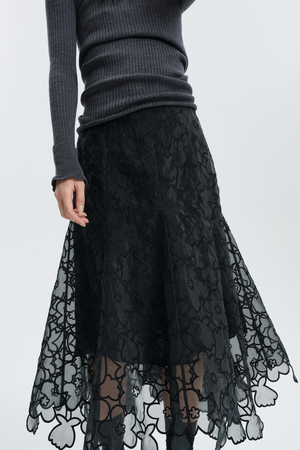 CBFLAVIE | SKIRT CORANITA EMBROIDERY BLACK