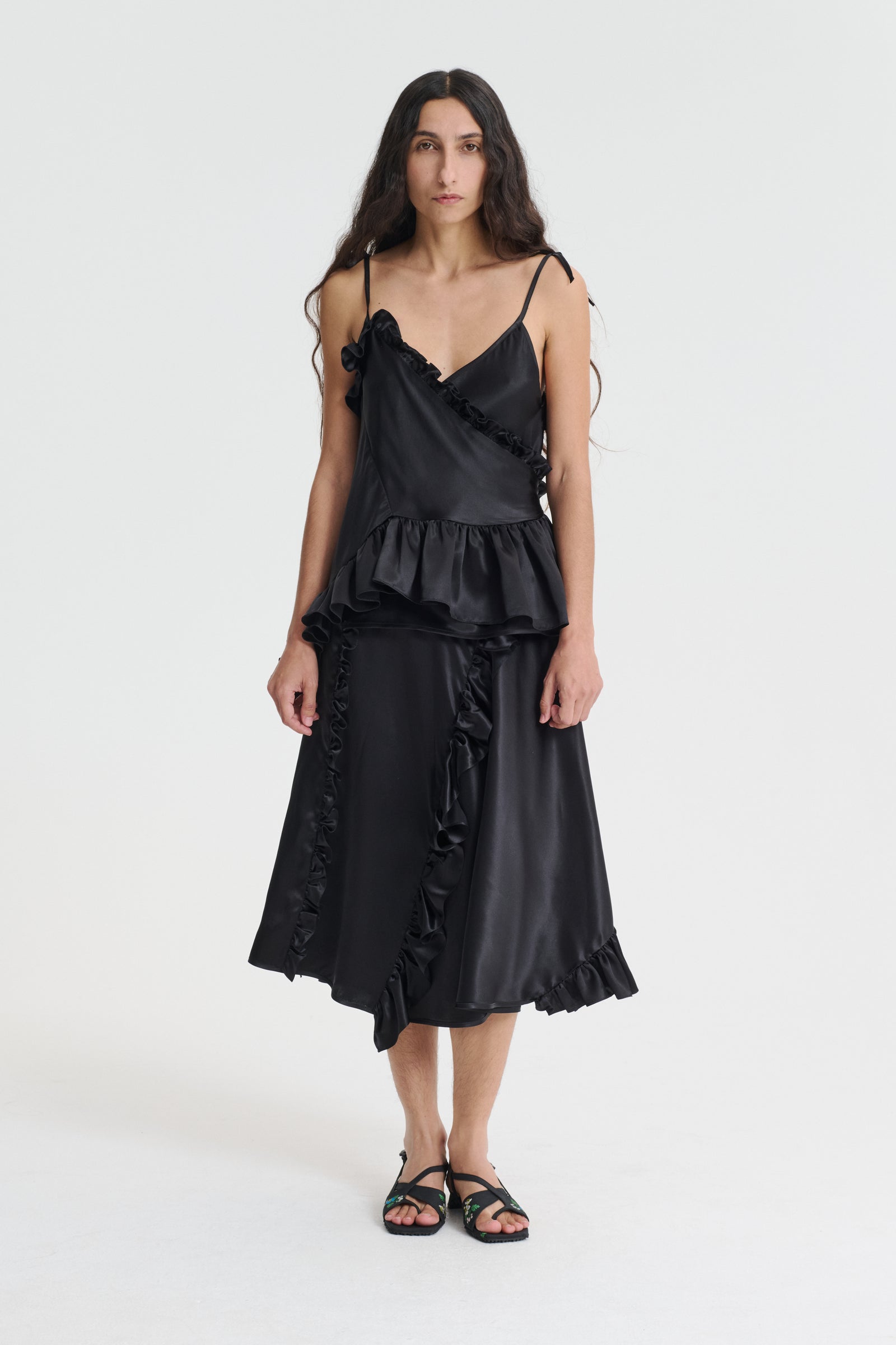 ALESSANDRA | TOP SILK SATIN BLACK