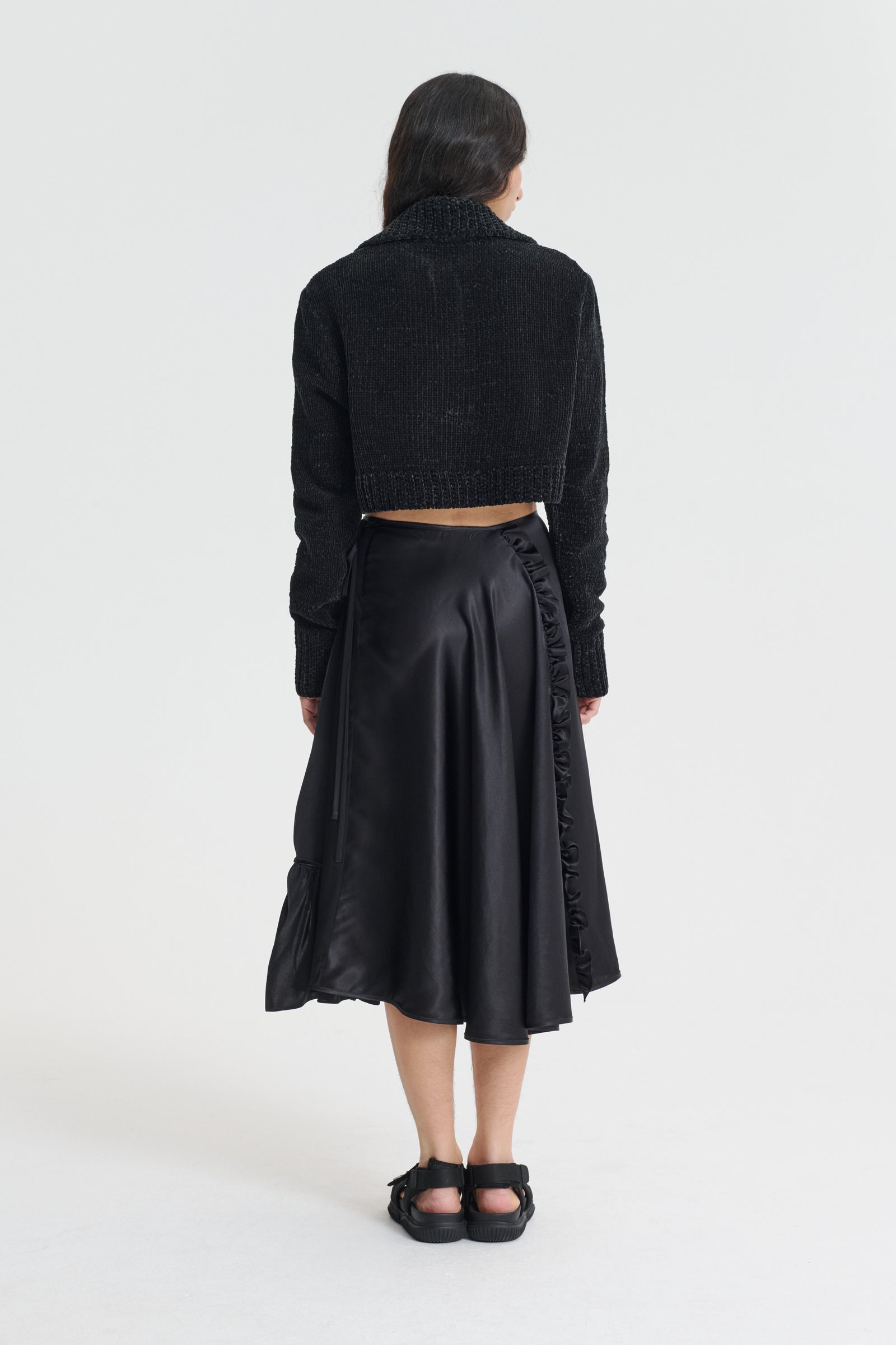 ADELINA | SKIRT SILK SATIN BLACK