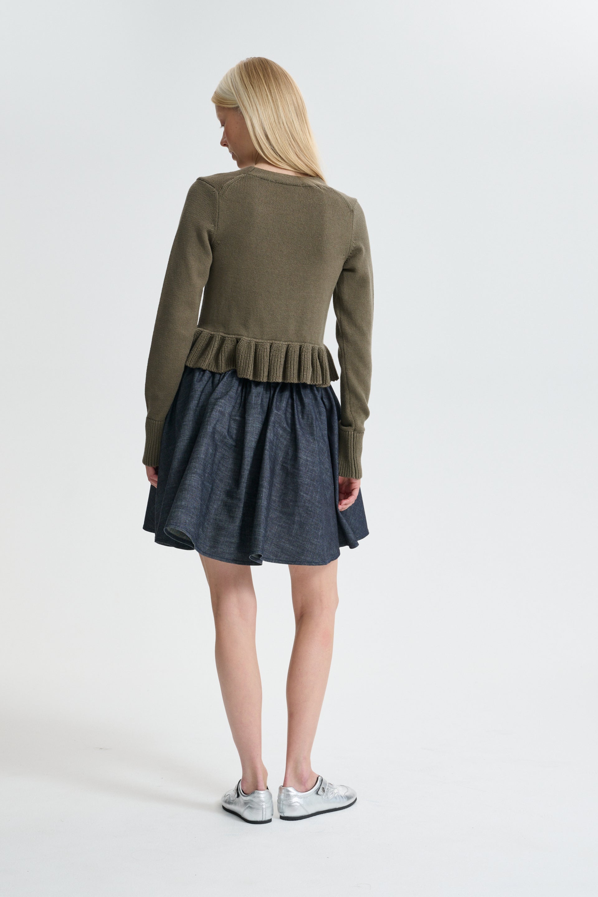 CBPRISCA | CARDIGAN COTTON SILK BLEND OLIVE