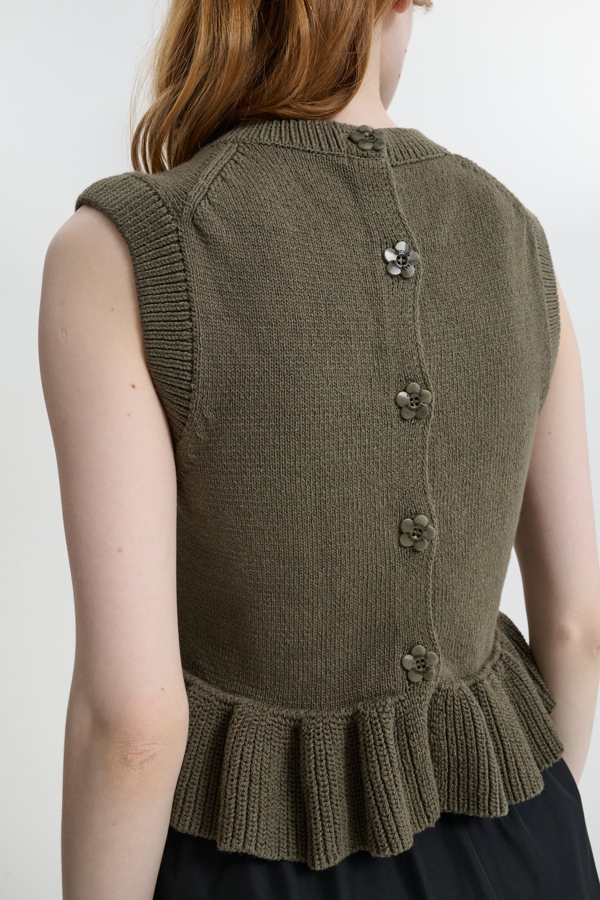 CBBILLIE | VEST COTTON SILK BLEND OLIVE