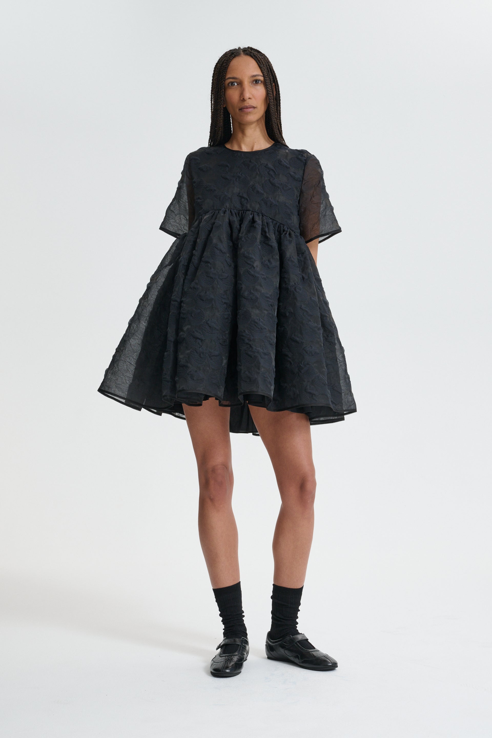CBBRITNEY | DRESS PLUMERIA MATELASSÉ BLACK