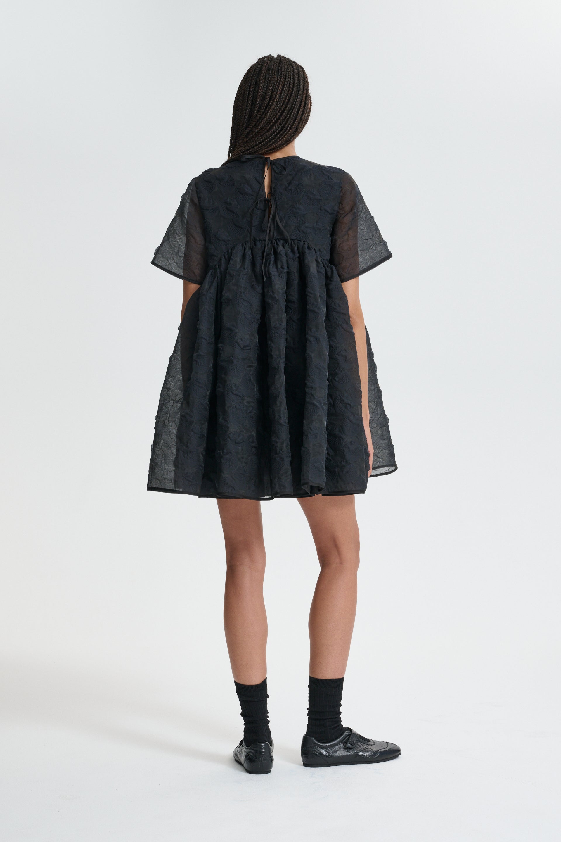 CBBRITNEY | DRESS PLUMERIA MATELASSÉ BLACK