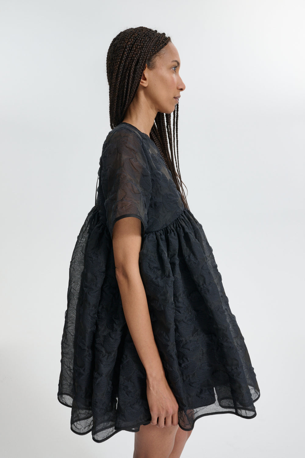 CBBRITNEY | DRESS PLUMERIA MATELASSÉ BLACK