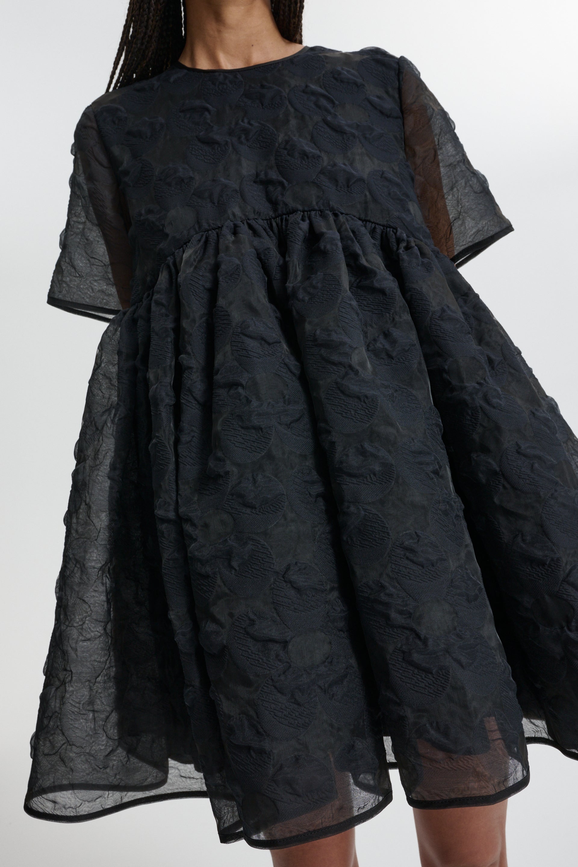 CBBRITNEY | DRESS PLUMERIA MATELASSÉ BLACK