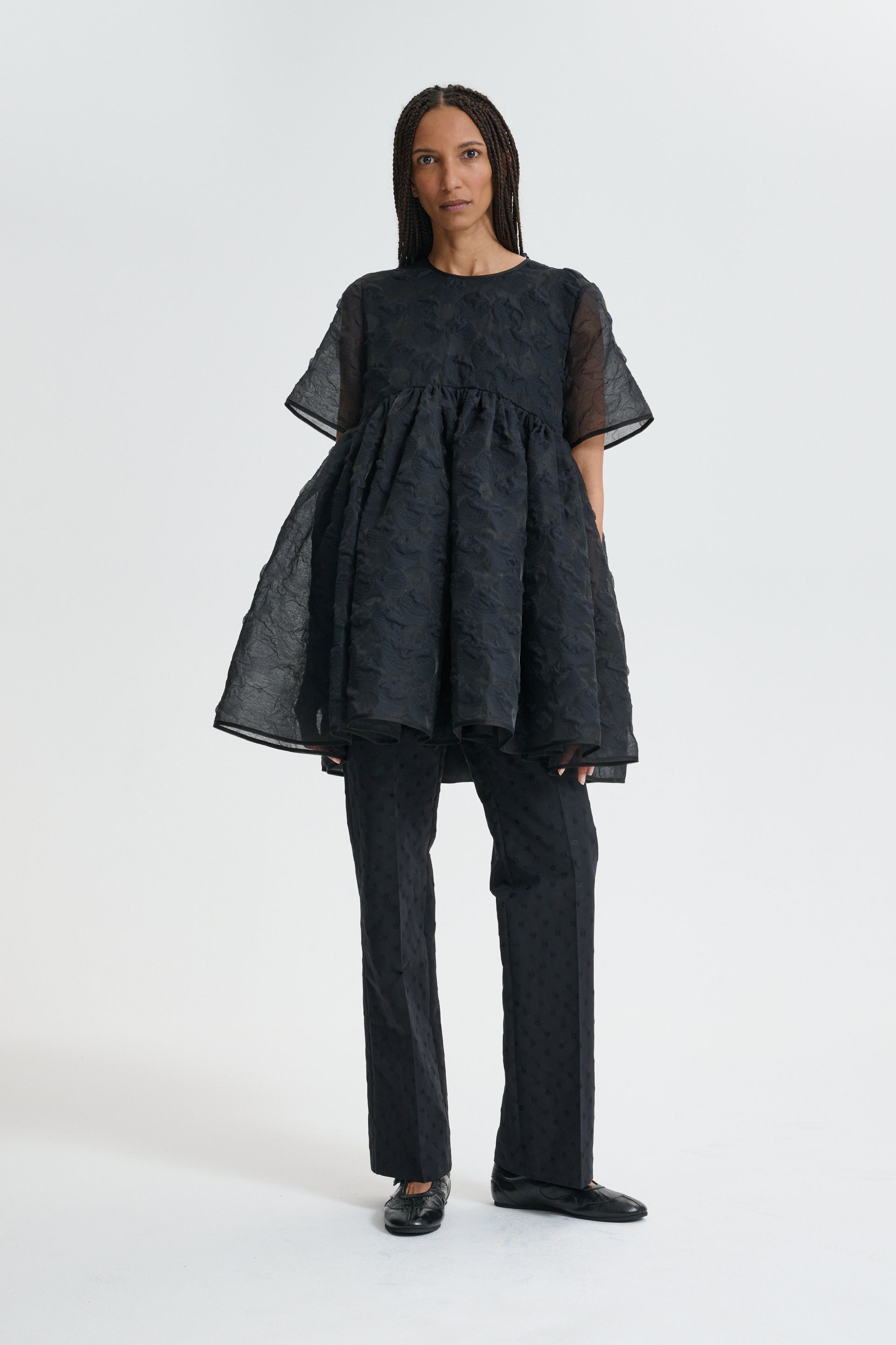 CBBRITNEY | DRESS PLUMERIA MATELASSÉ BLACK