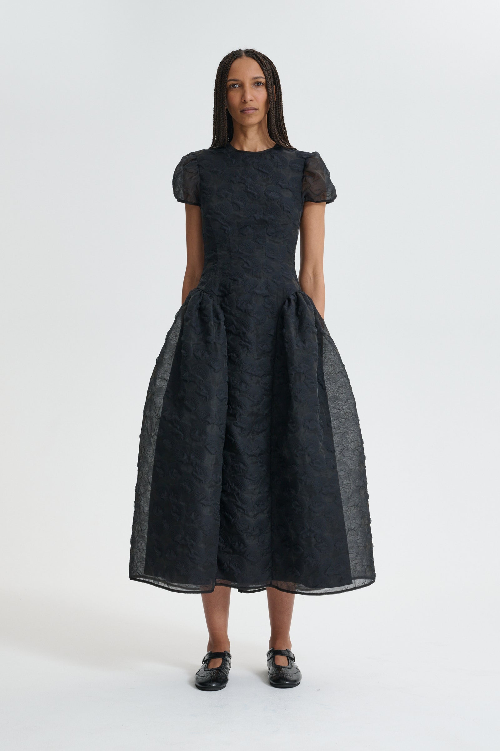 CBCLEOPATRA | DRESS PLUMERIA MATELASSÉ BLACK