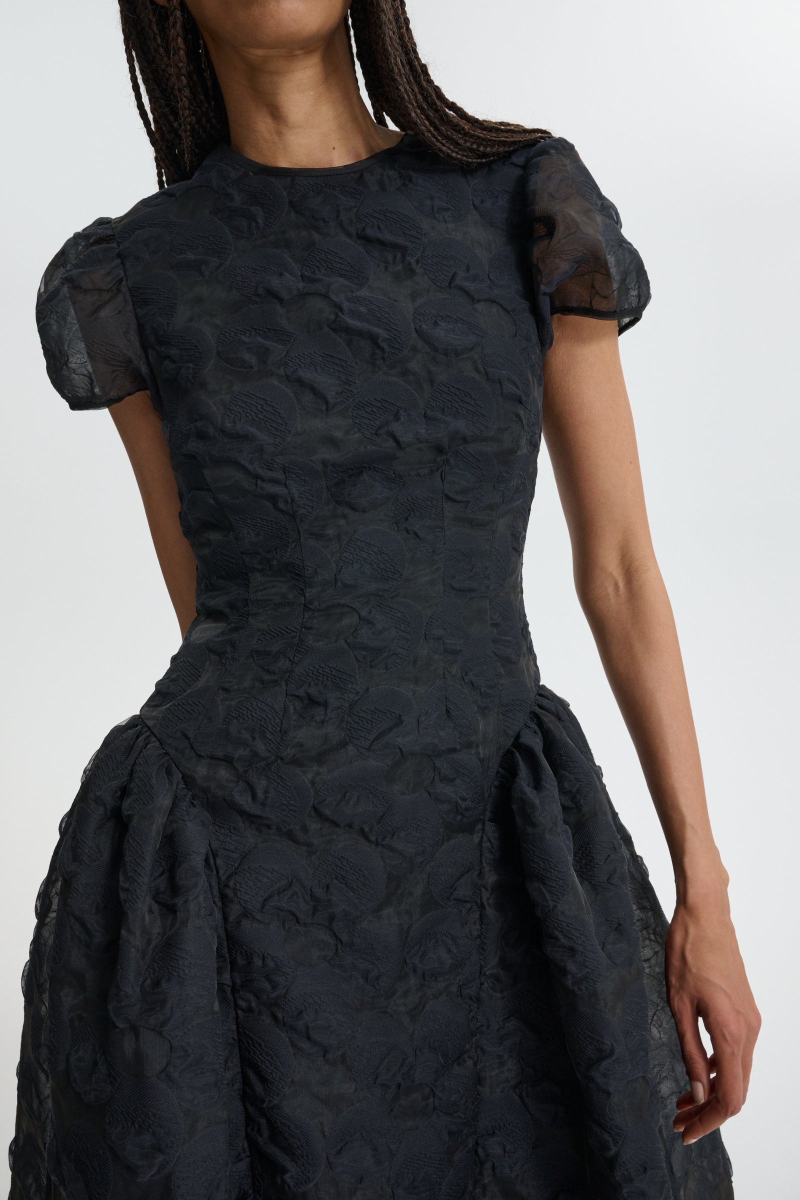 CBCLEOPATRA | DRESS PLUMERIA MATELASSÉ BLACK