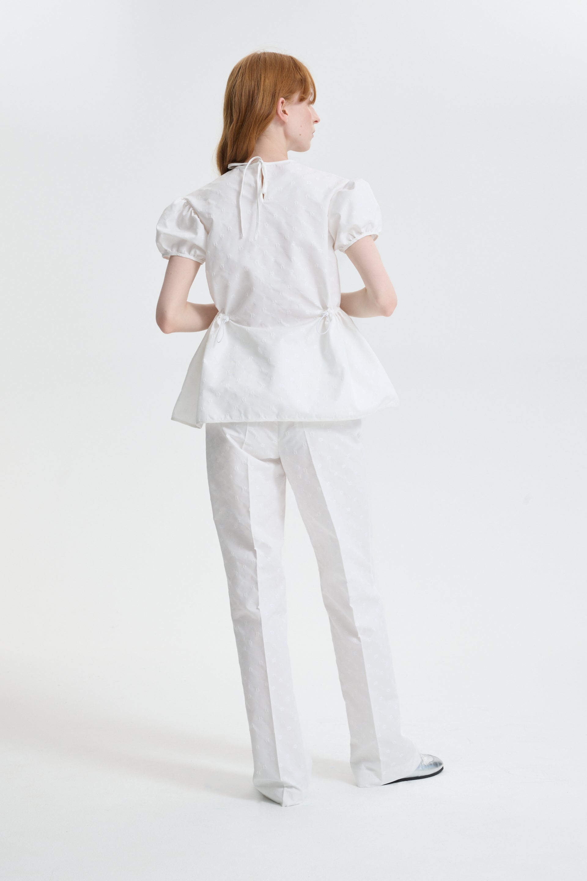 CBCHIARA | TOP IRIS JACCQUARD WHITE