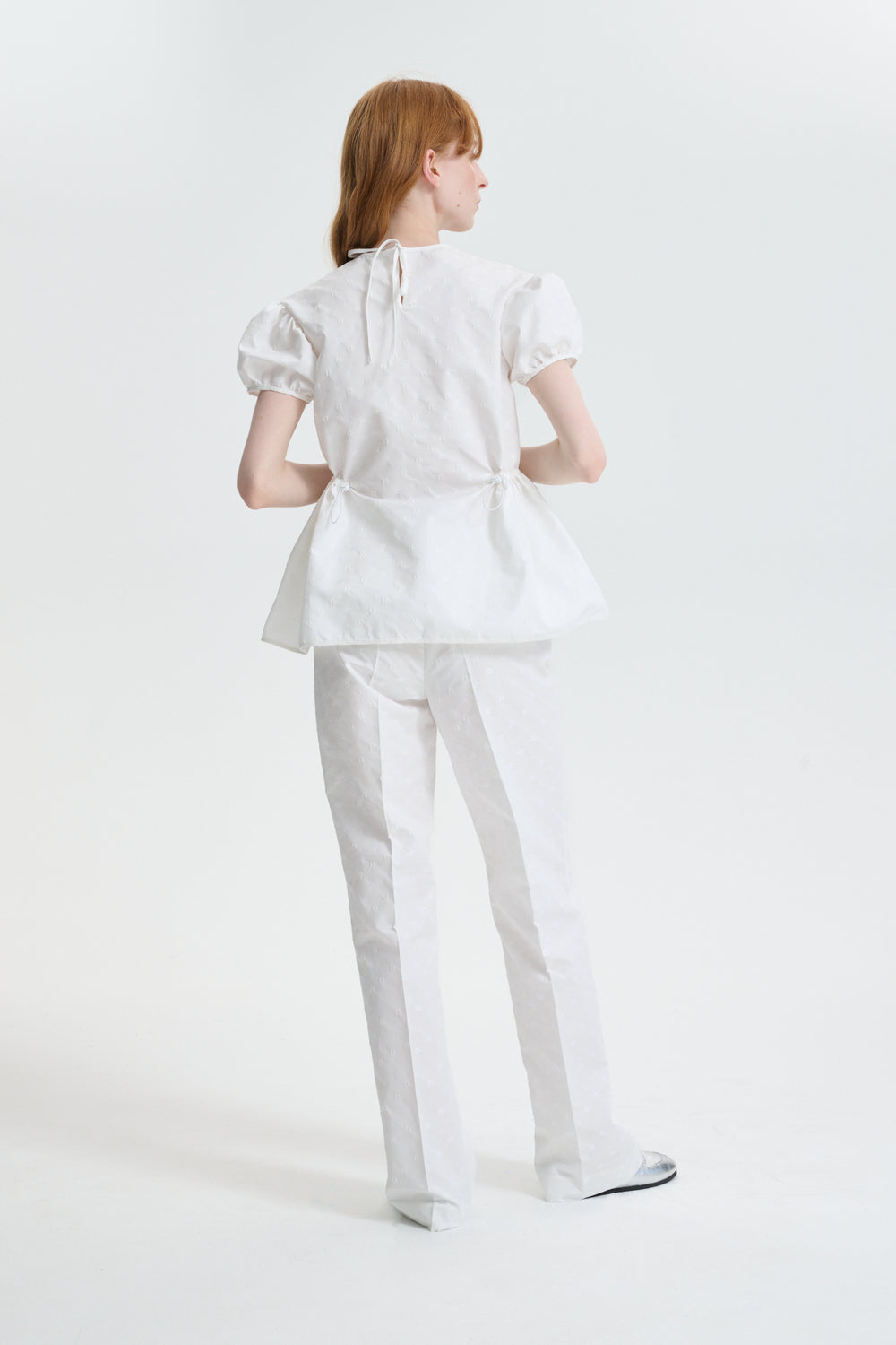 CBCHIARA | TOP IRIS JACCQUARD WHITE