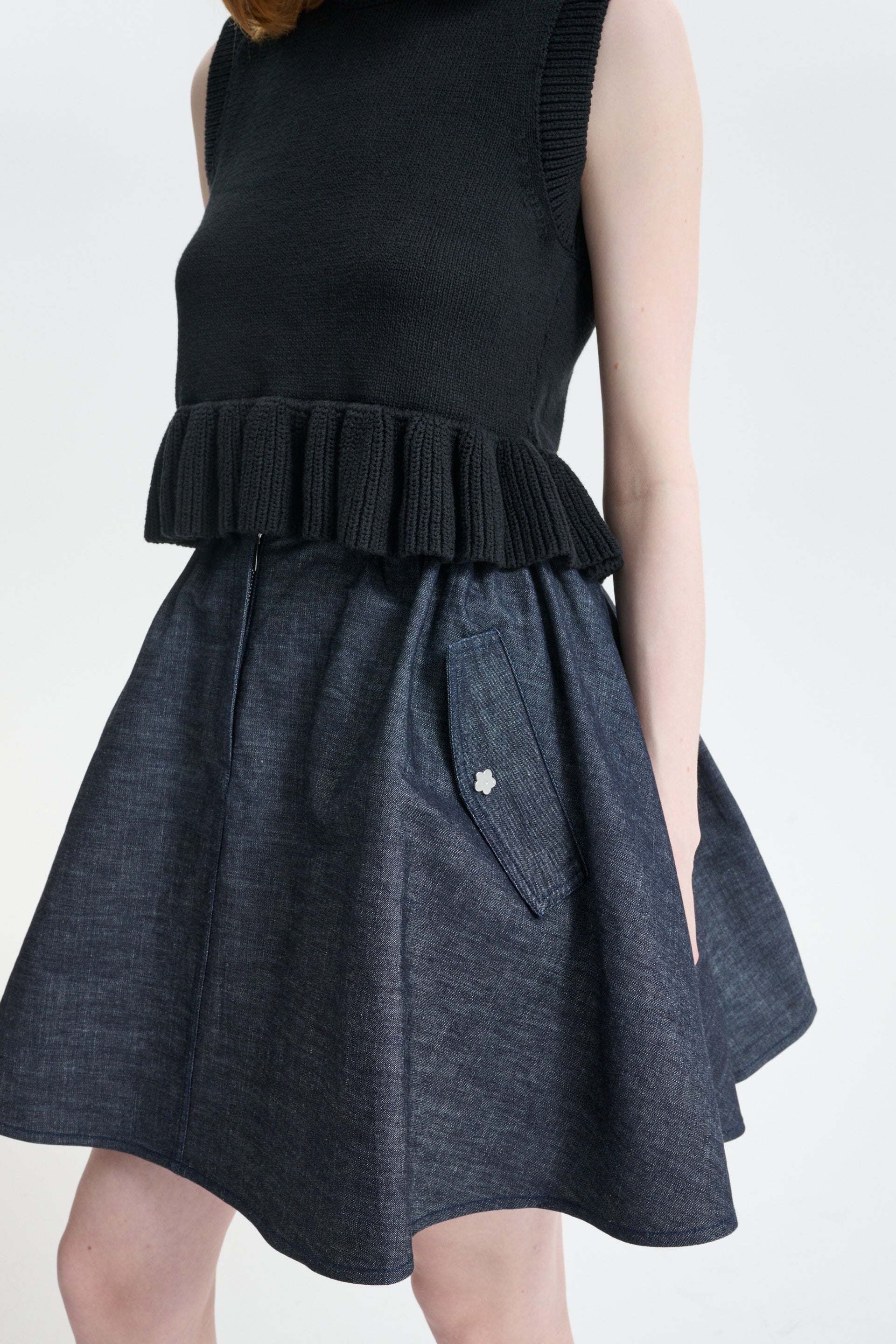 CBCICI | DENIM SKIRT LIGHT DENIM INDIGO
