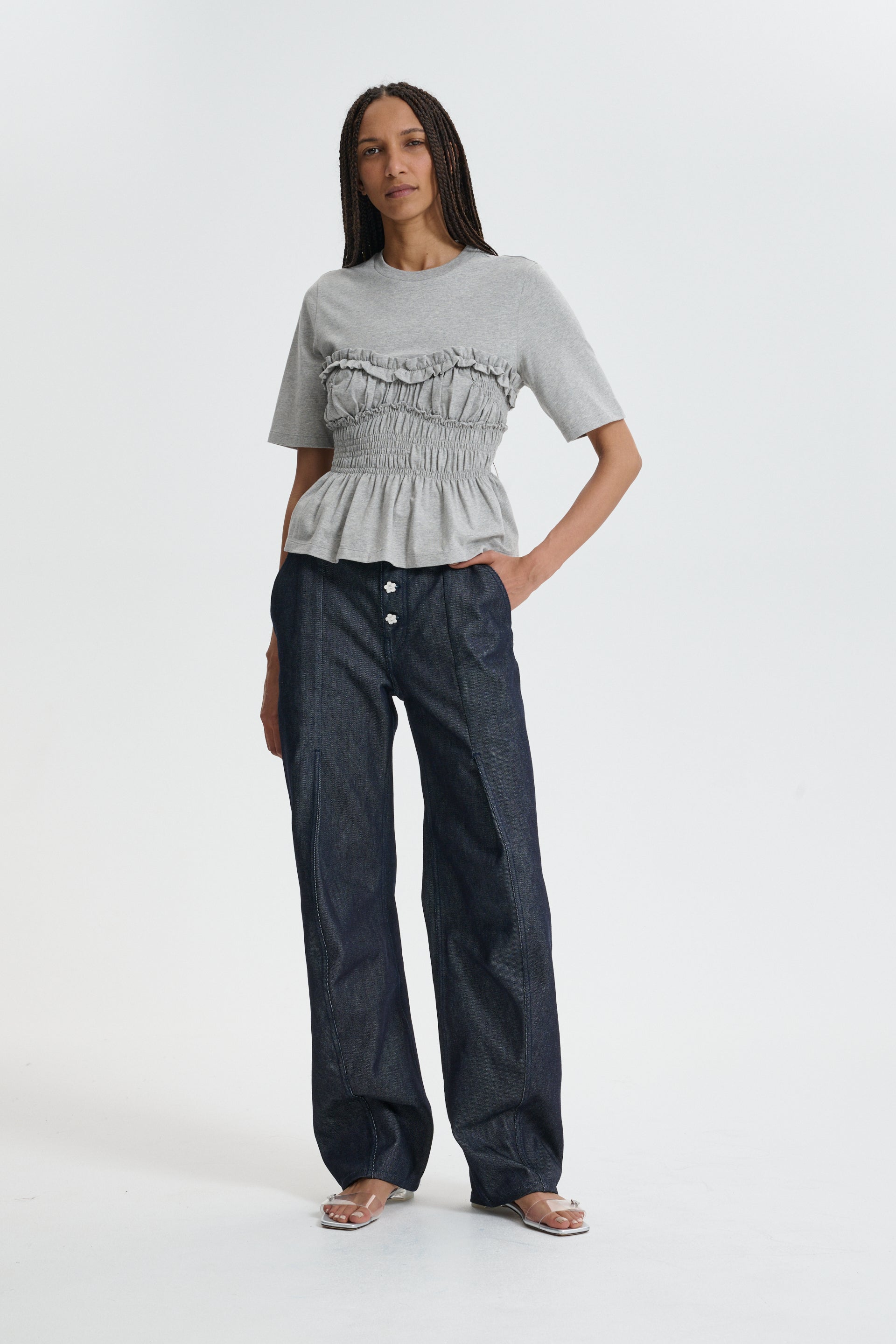 CBVILDE | T-SHIRT JERSEY GREY MELANGE