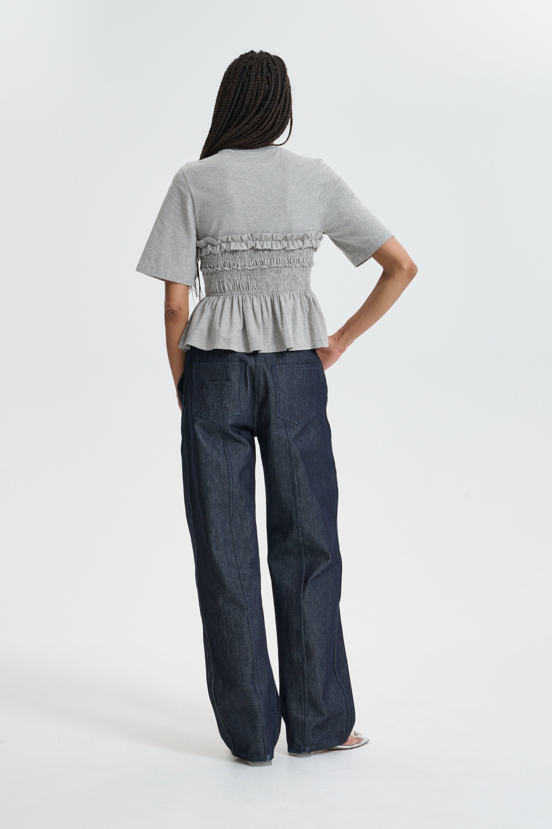 CBVILDE | T-SHIRT JERSEY GREY MELANGE