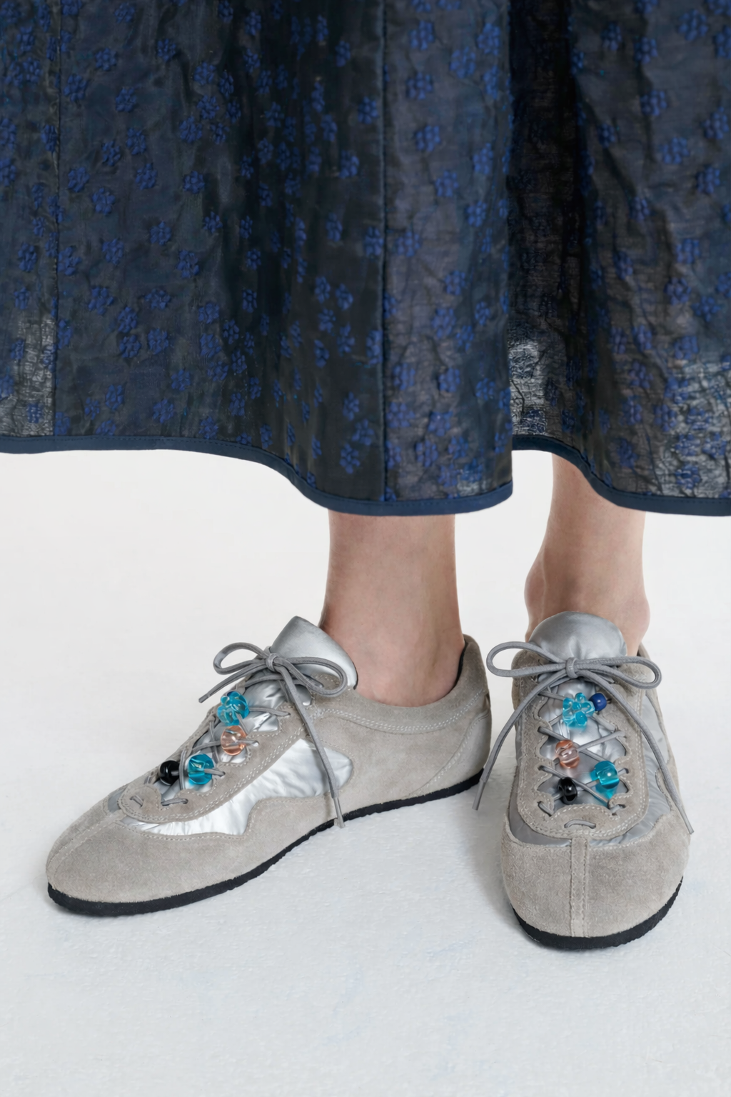 CBBLAISE | SNEAKERS SUEDE / NYLON LIGHT GREY / SILVER