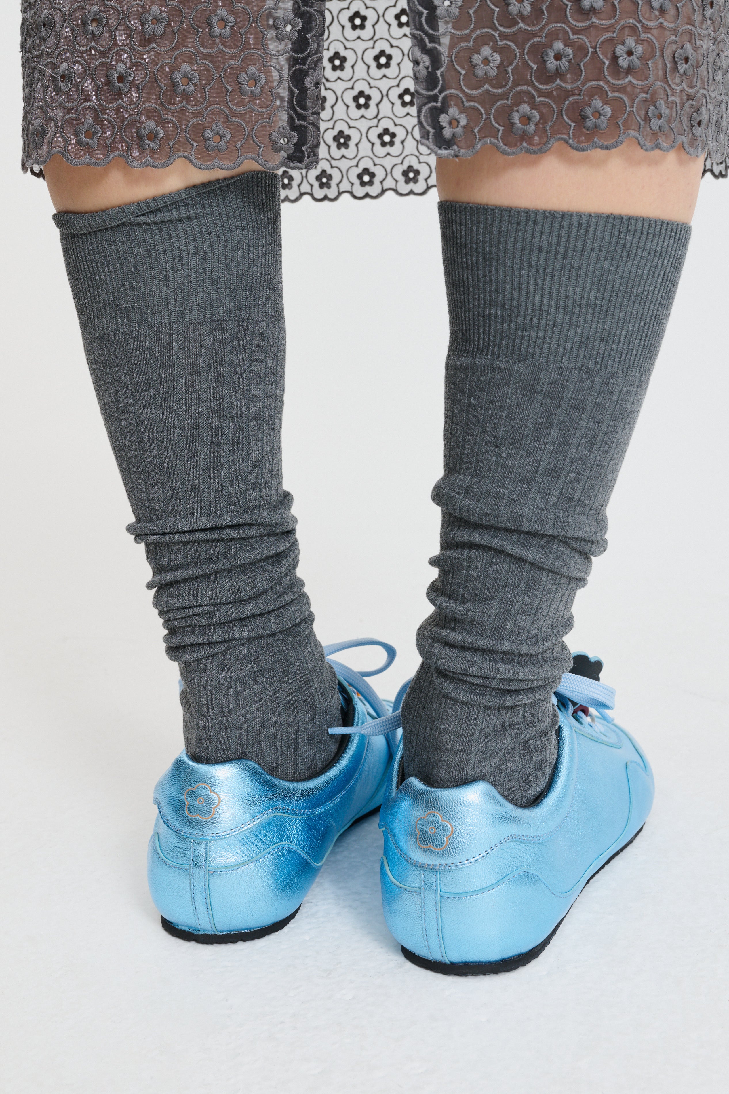 BLAISE | SNEAKER METALLIC LEATHER PALE BLUE