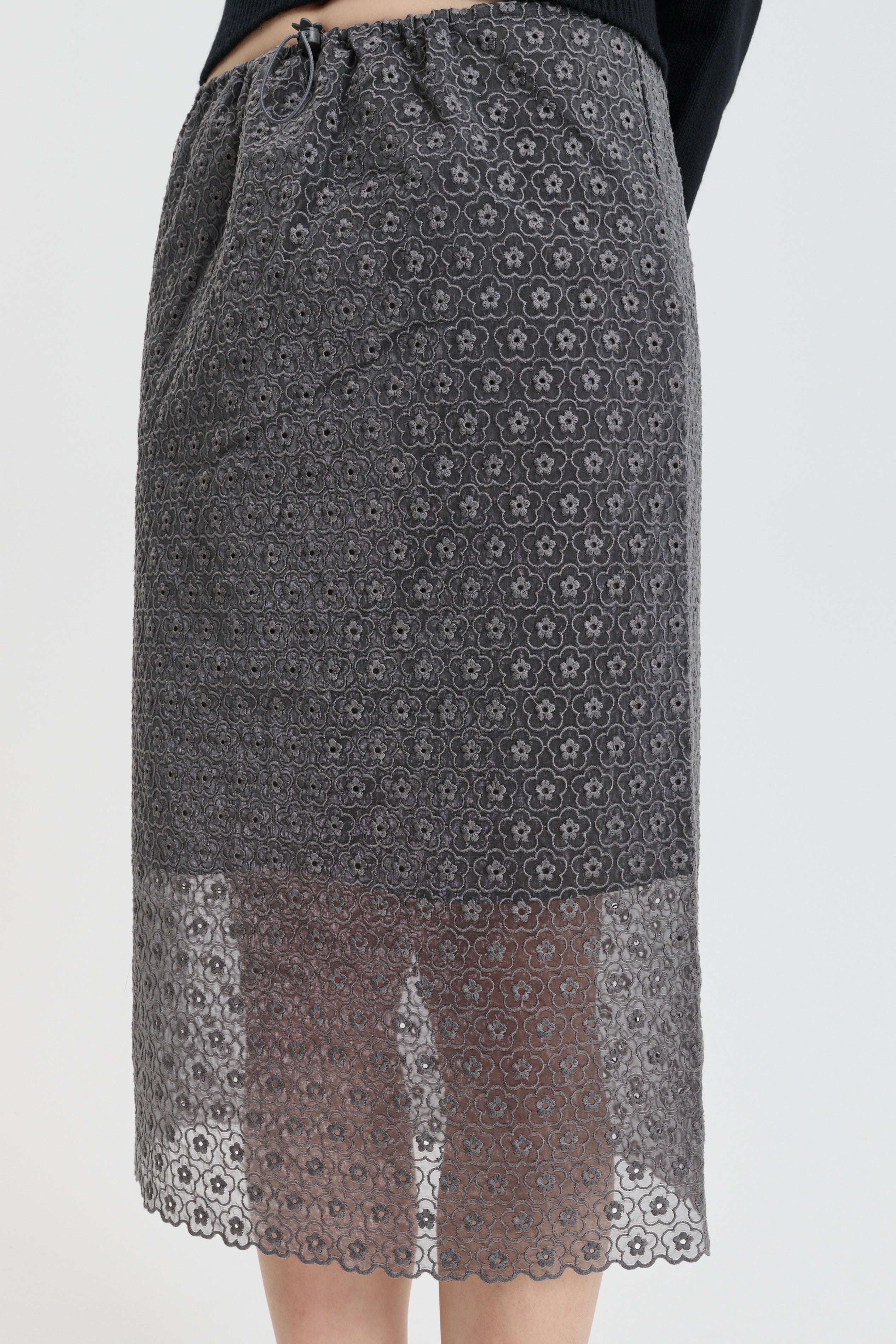 CBBRIA | SKIRT MEADOW EMBROIDERY GREY