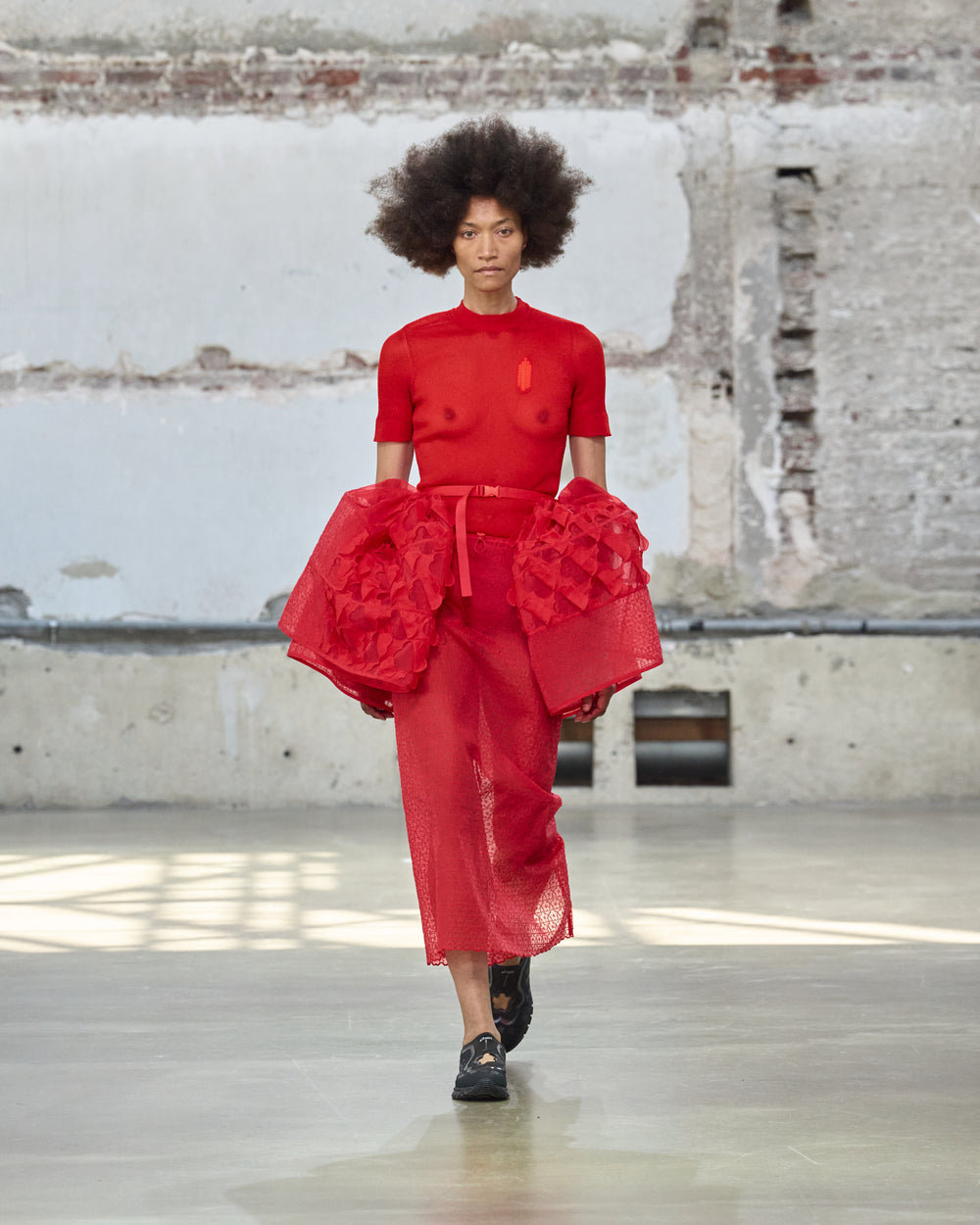 CBDONNA | SKIRT WINDFLOWER EMB RED
