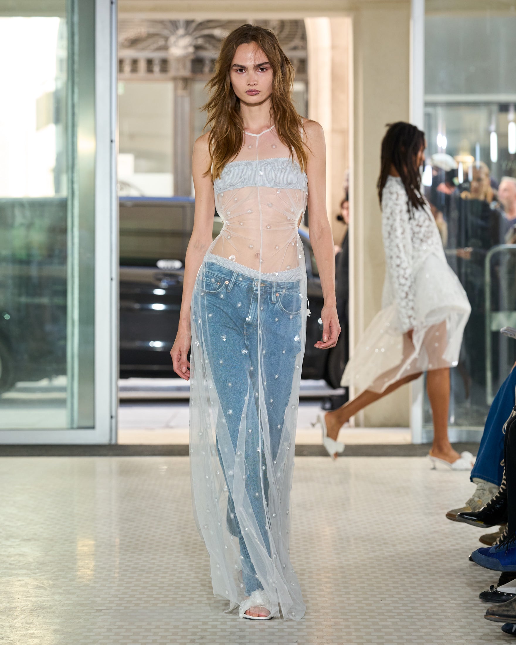 CBFANNETTE | GOWN SEQUIN BLOSSOM TULLE CLEAR