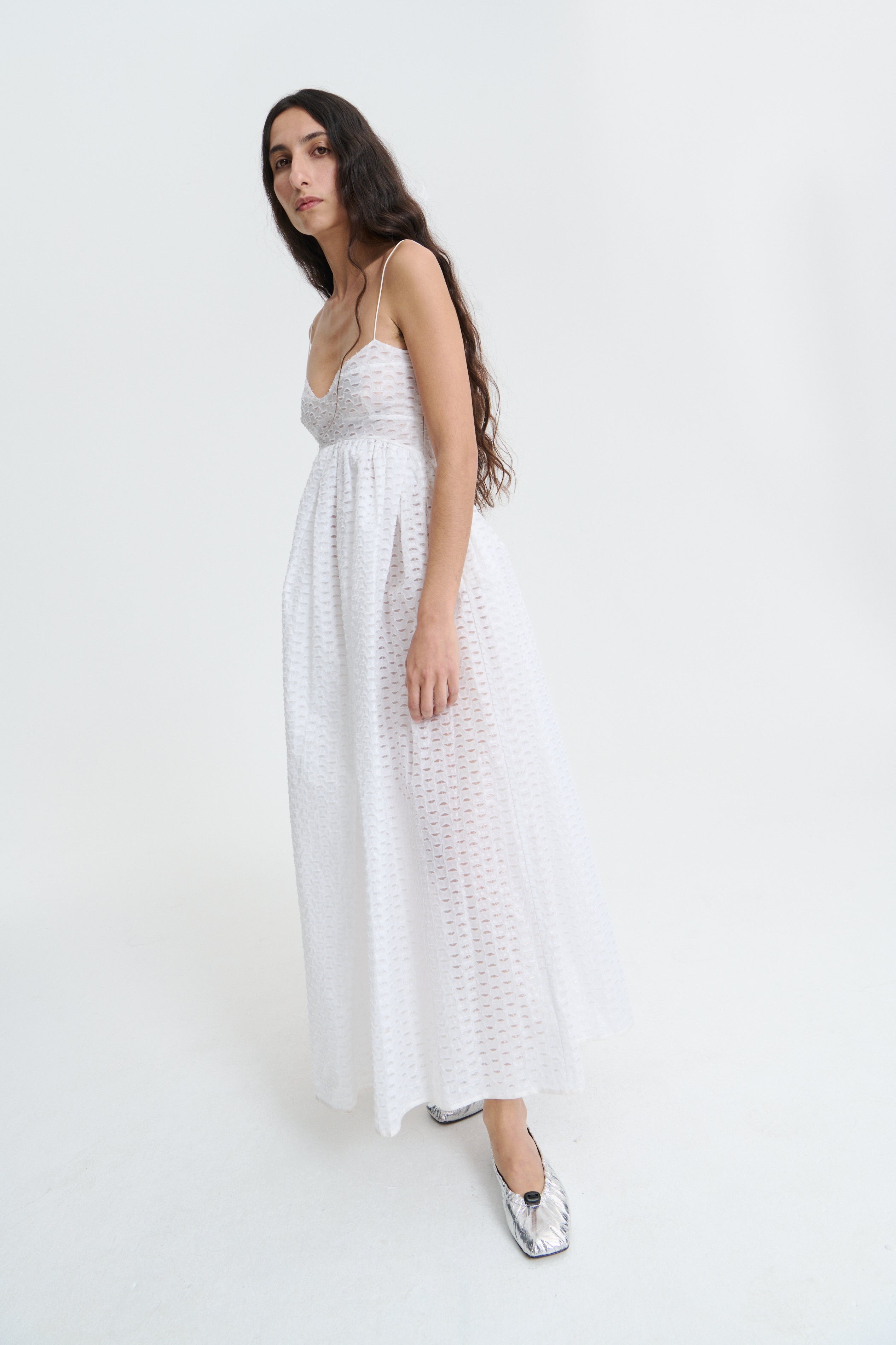 HEATHER | DRESS TRAMONTE FIL COUPE WHITE