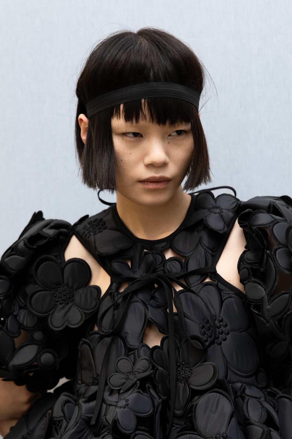 BENTO | BELLIS EMB. NYLON DRESS | BLACK
