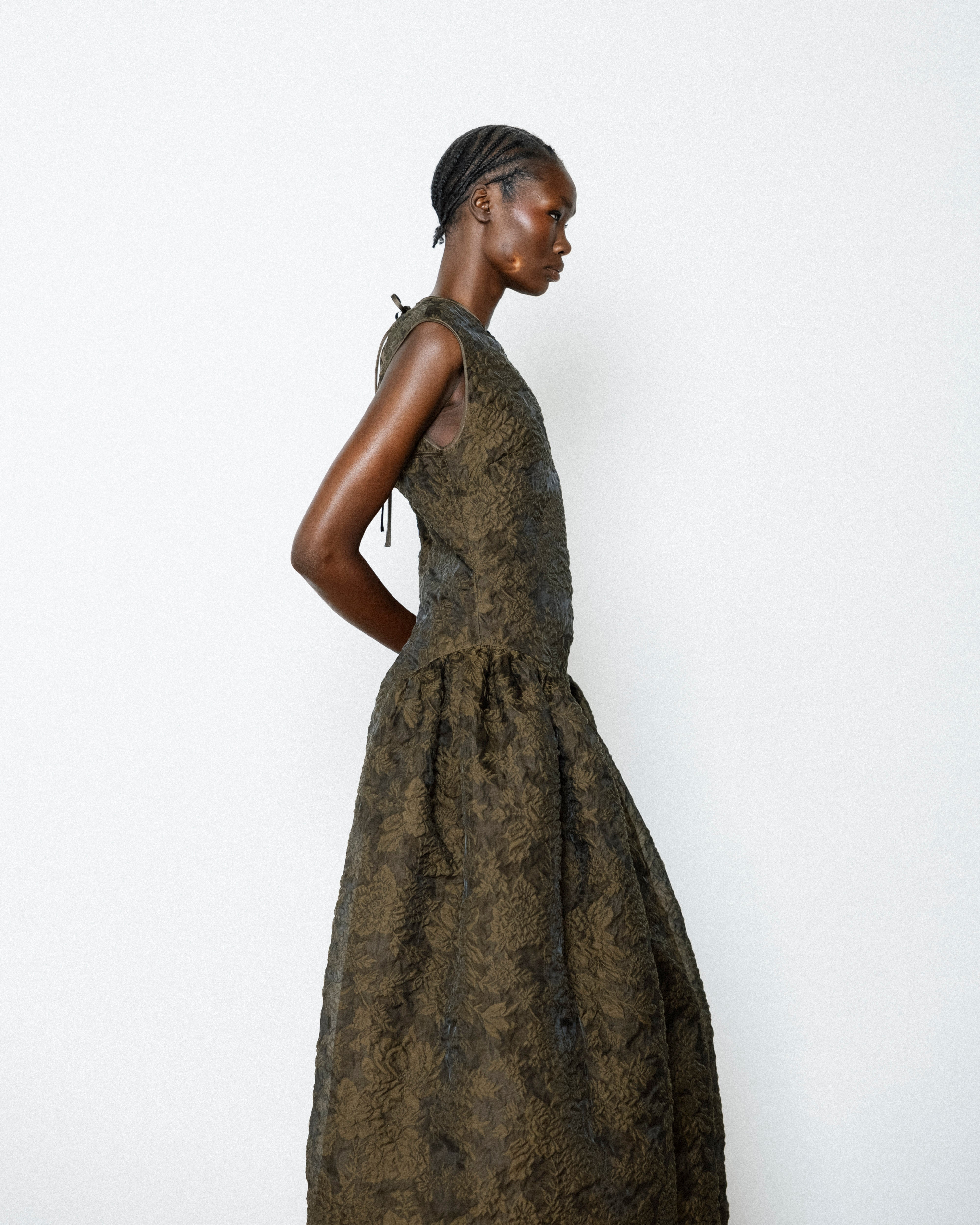 GINE | DRESS POSY MATELASSÉ BROWN