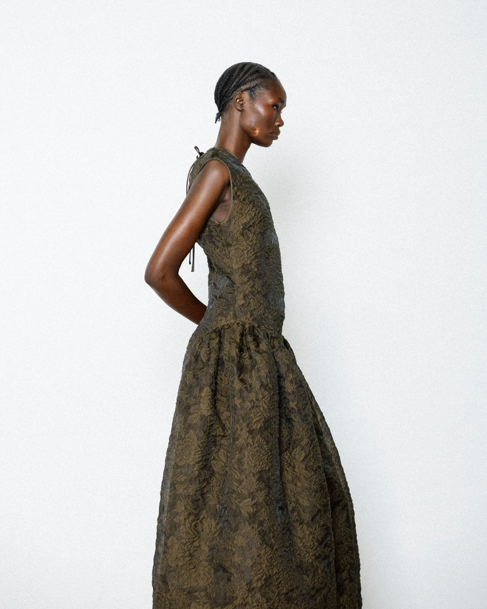 GINE | DRESS POSY MATELASSÉ BROWN