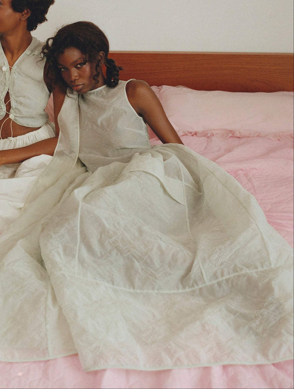 CBDUANA | DRESS PAPILLON MATELASSÉ PALE GREEN