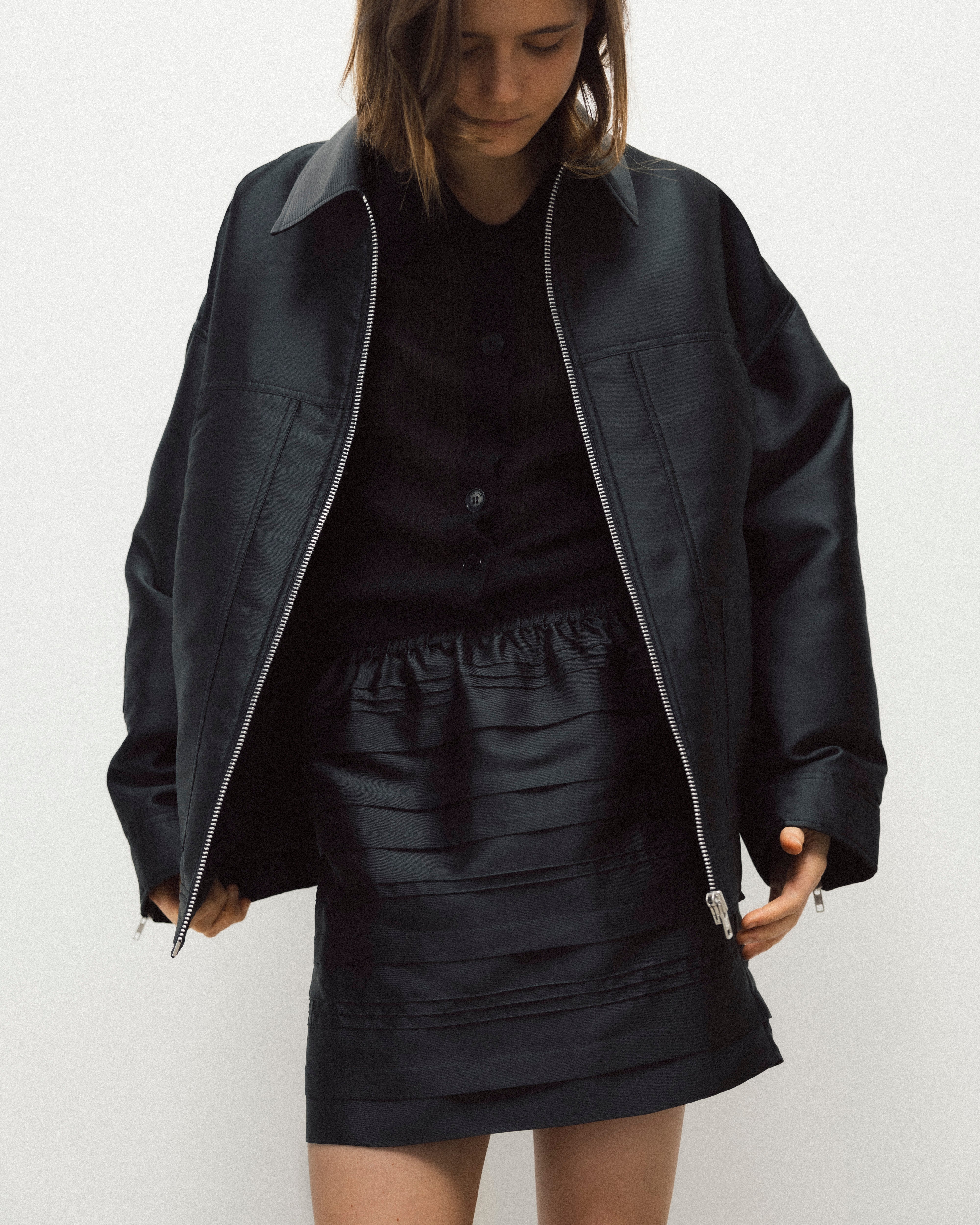 OLPA | JACKET LUSTRE TWILL BLACK NONA