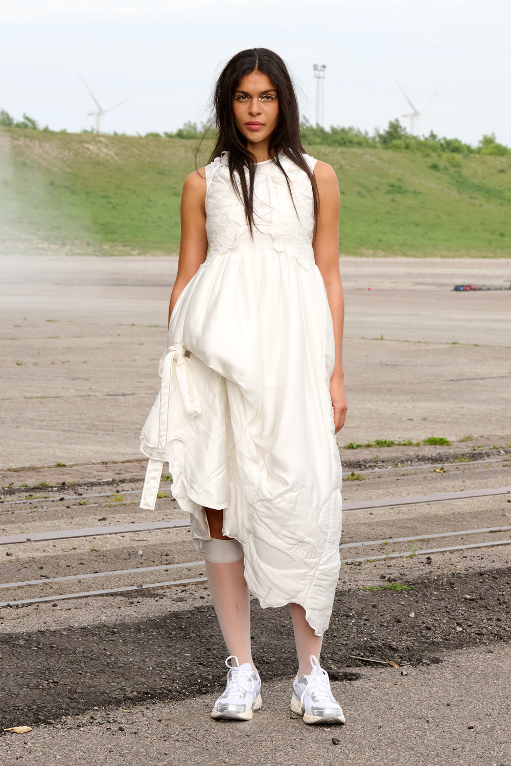 DORTHE | DRESS WADDED SILK SATIN WHITE - LOOK 26