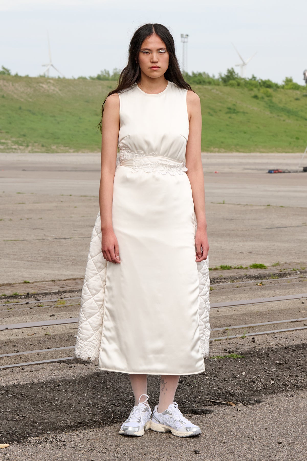 DEVIN | DRESS WADDED SILK SATIN WHITE - LOOK 28
